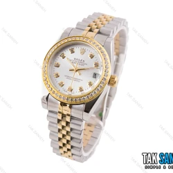 رولکس DateJust زنانه دورنگین دورنگ طلایی صفحه سیلور Rolex-2309-L