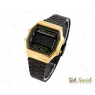 ساعت دیجیتالی کاسیو مردانه مشکی طلایی Casio-2820-G