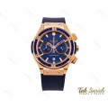 ساعت هابلوت زنانه سه موتوره رزگلد سرمه ای Hublot-2842-L