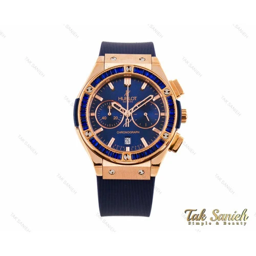 ساعت هابلوت زنانه سه موتوره رزگلد سرمه ای Hublot-2842-L