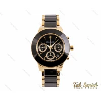 ساعت زنانه رومانسون سه موتوره سرامیکی مشکی طلایی Romanson-2864-L
