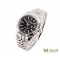 ساعت رولکس مردانه دیت جاست 2 سیلور صفحه مشکی Rolex-3121-G