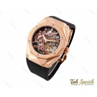ساعت هابلوت مردانه صفحه اسکلتون اتوماتیک رزگلد Hublot-3126-G