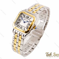 ساعت مچی زنانه کارتیه پنته دورنگ طلایی مدیوم Cartier-3187-L