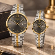 ساعت ست سیتیزن کلاسیک رفرنس 31621 دورنگ طلایی صفحه دودی Citizen-11516-S