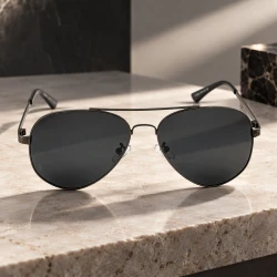 عینک دودی خلبانی کارتیه مردانه P1024-3 نوک مدادی Cartier-9979-G