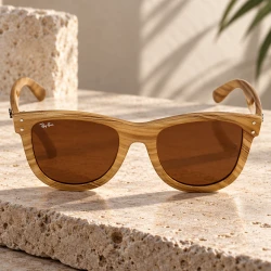 عینک آفتابی ری بن RB0501-2 پلاریزه طرح چوب RayBan-10052-U