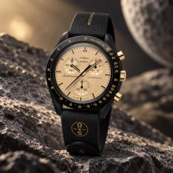 امگا سواچ ماموریت به ماه 1969 مشکی طلایی بند رابر جدید Swatch-10719-U