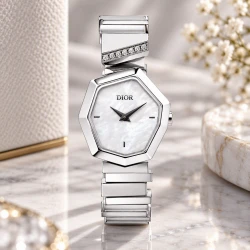ساعت دیور Gem Dior زنانه سیلور صفحه سفید صدفی Dior-10763-L
