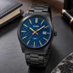 ساعت مچی کاسیو MTP-VD03B-2AU مردانه مشکی صفحه سرمه ای Casio-11422-G