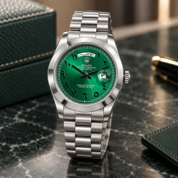 ساعت مچی رولکس دی دیت مردانه استیل صفحه سبز ایندکس عربی Rolex-11430-G
