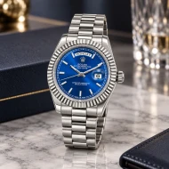 ساعت مردانه رولکس دی دیت استیل صفحه سرمه ای Rolex-11431-G