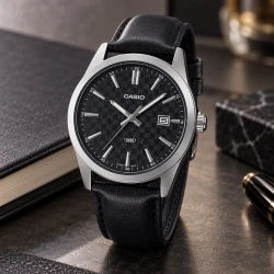 ساعت کاسیو MTP-VD03L-1AU مردانه بندچرم مشکی Casio-11428-G