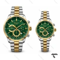 ساعت ست سیکو VIP رفرنس 31693 کرنوگراف دورنگ طلایی صفحه سبز Seiko-11466-S