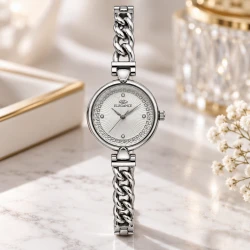 ساعت زنانه الگانس رفرنس EL006 بند کارتیه ای تمام سیلور Elegance-11488-L