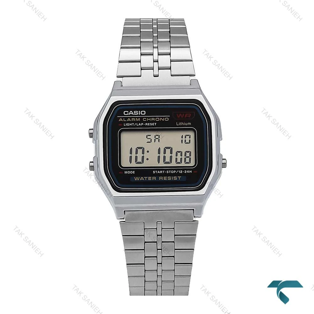 ساعت کاسیو نوستالژی A159W-N1 مردانه استیل صفحه مشکی Casio-6496-G
