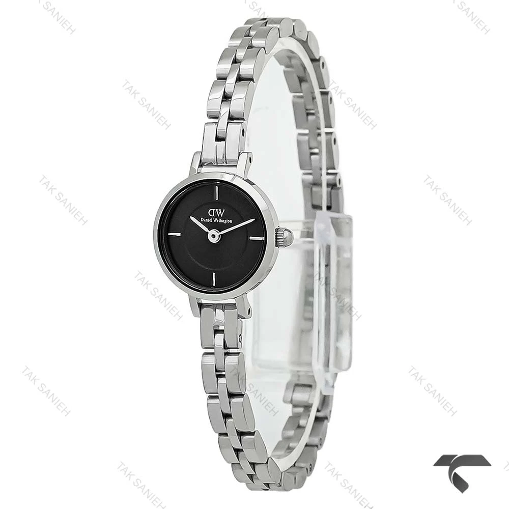 ساعت DW زنانه مینی Petite سیلور صفحه مشکی بندفلزی DW-10438-L