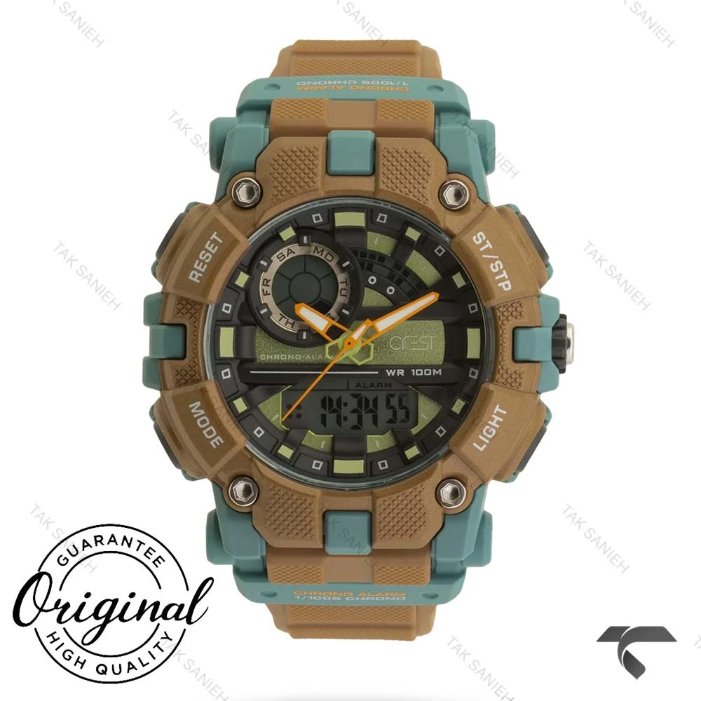 ساعت کرست مدل 9516-3 مردانه خاکی Crest-11415-U