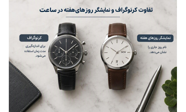 تفاوت کرنوگراف و نمایشگر روزهای هفته در ساعت